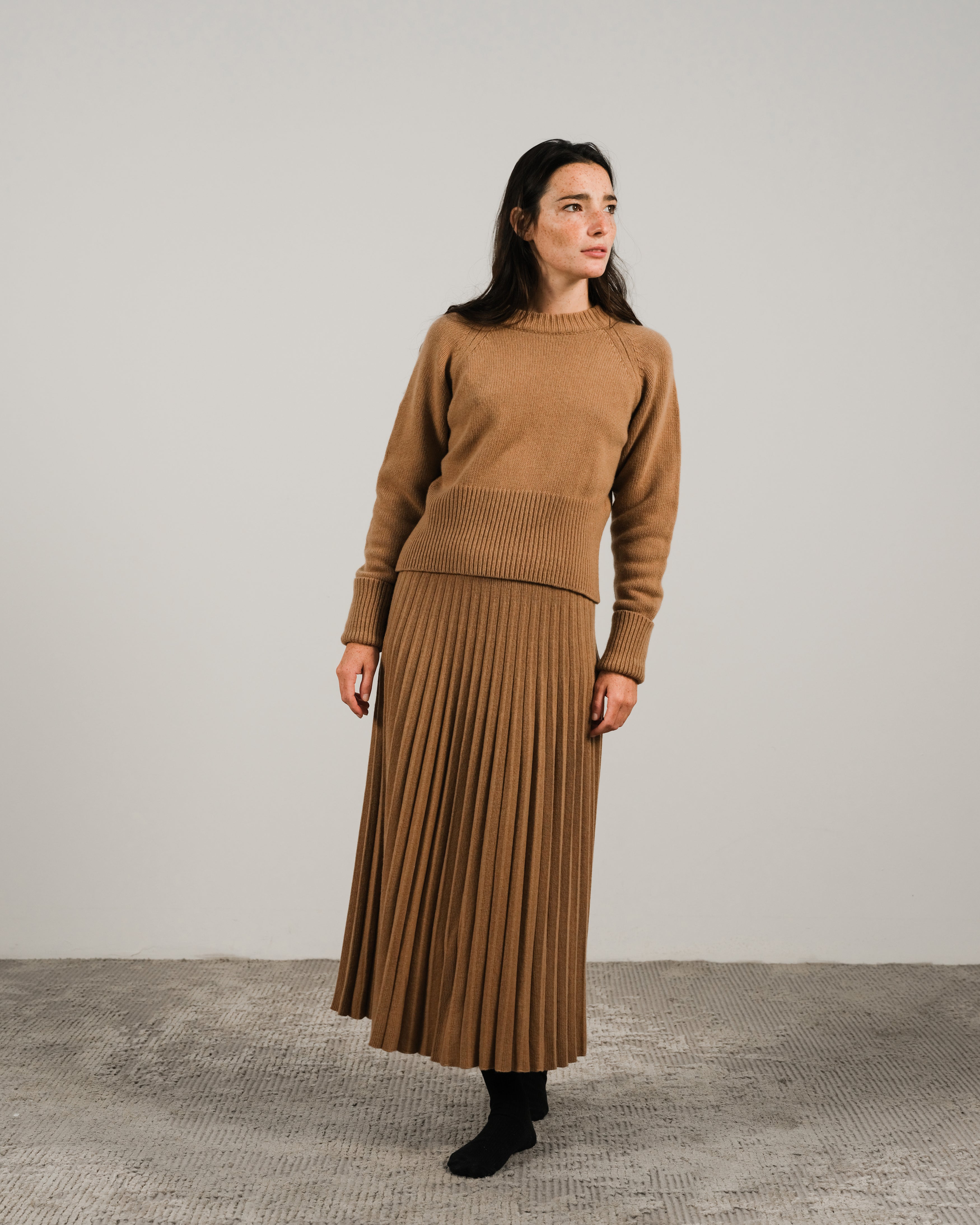 Cashmere Mix Plissè Skirt (3D-Knit)