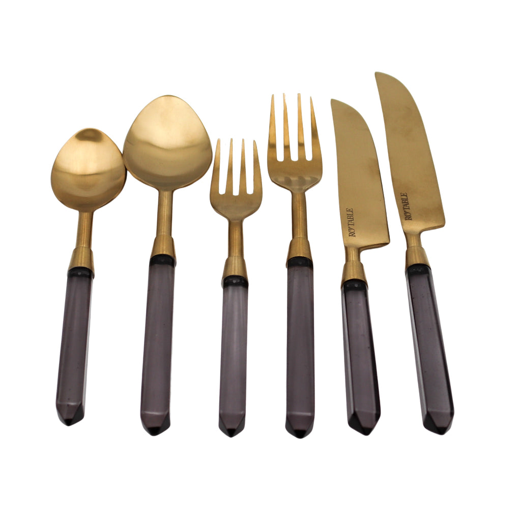 24pc Set Midnight Blue Cutlery | 4 Sets of 6 Pieces