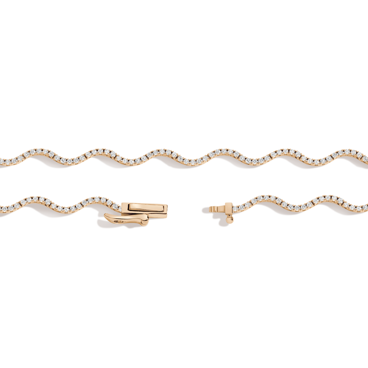 Lab Grown Diamond Wave Tennis Necklace