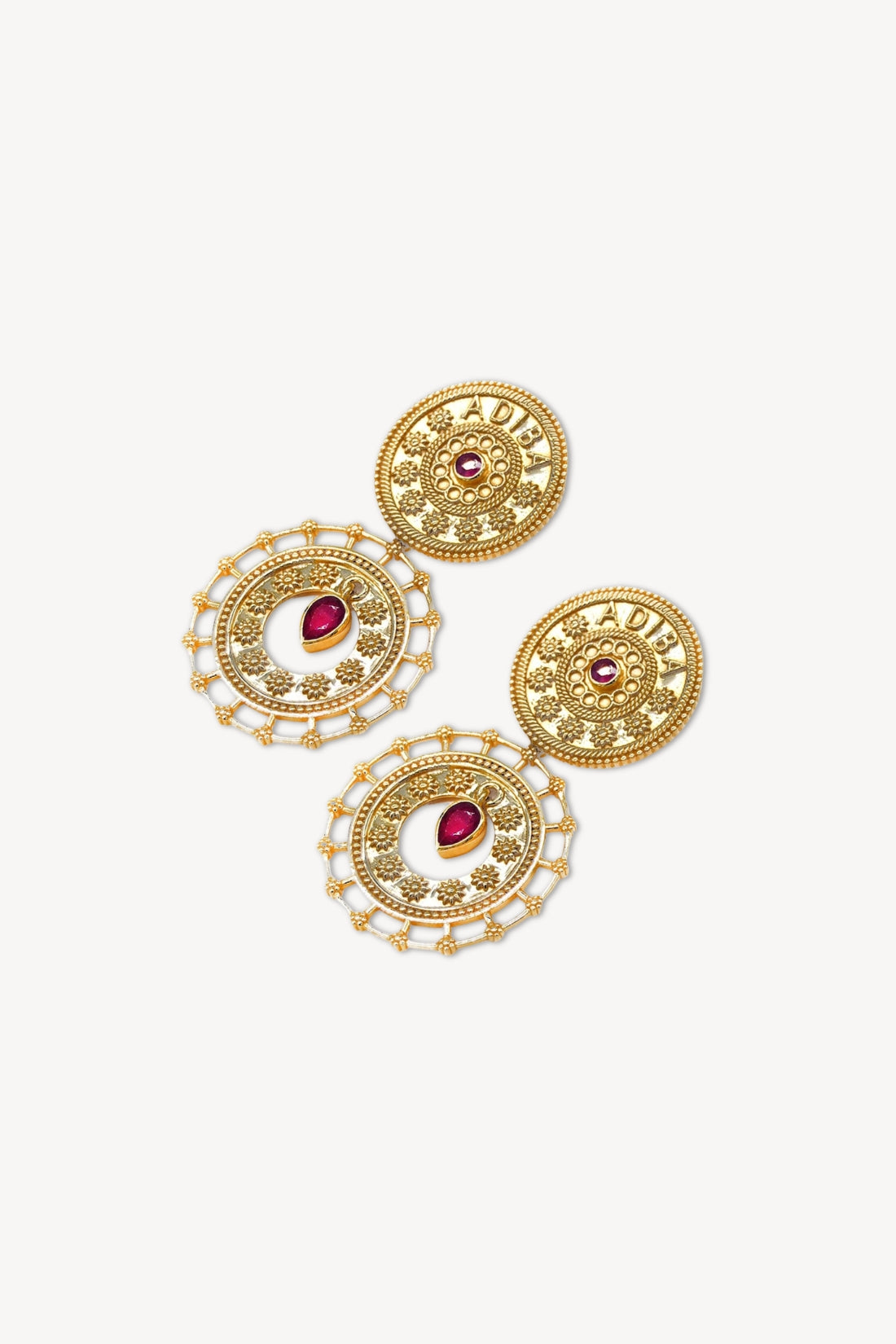 Gold Ruby ADIBA Earrings