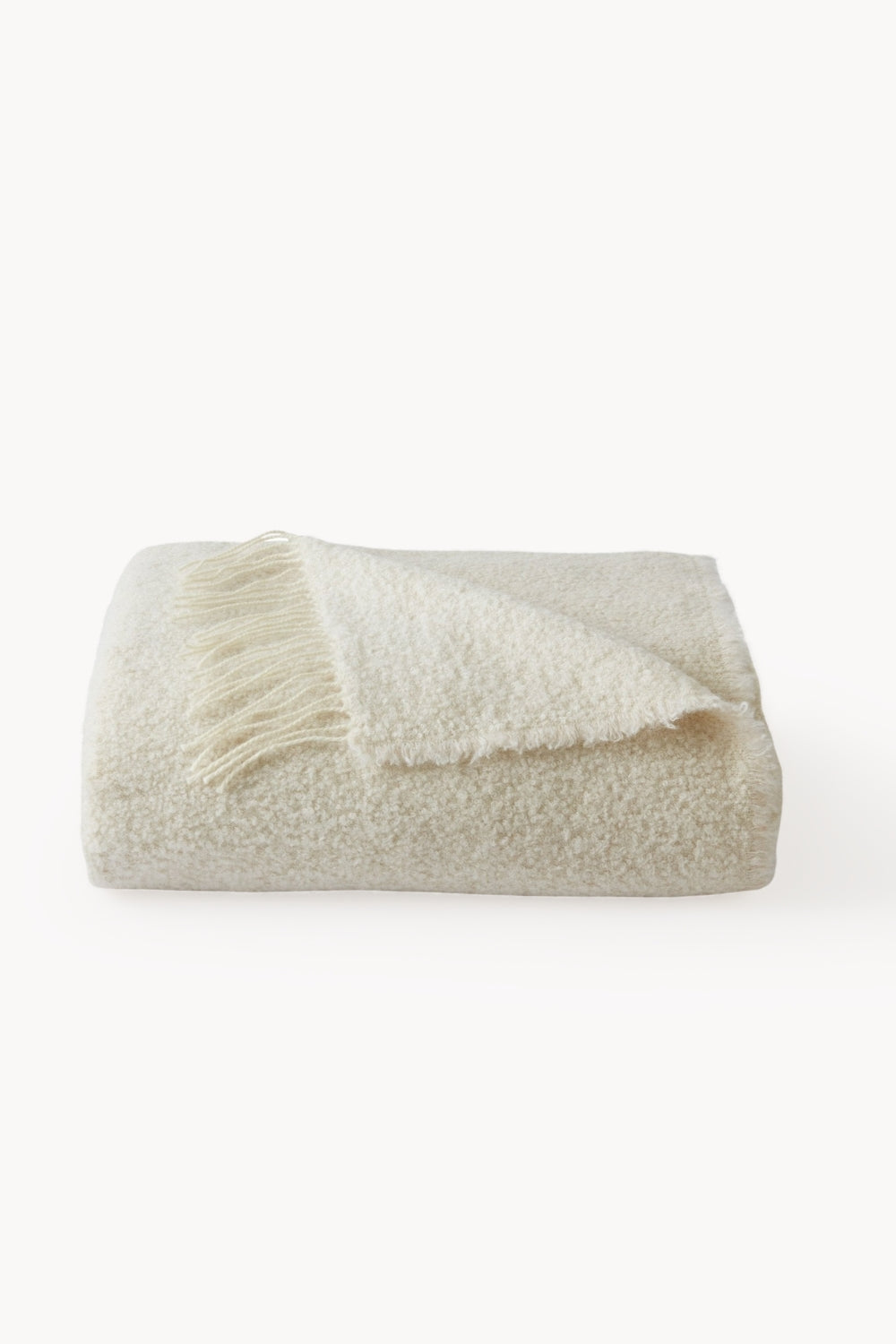 Fringe Bouclé Throw | Cloud