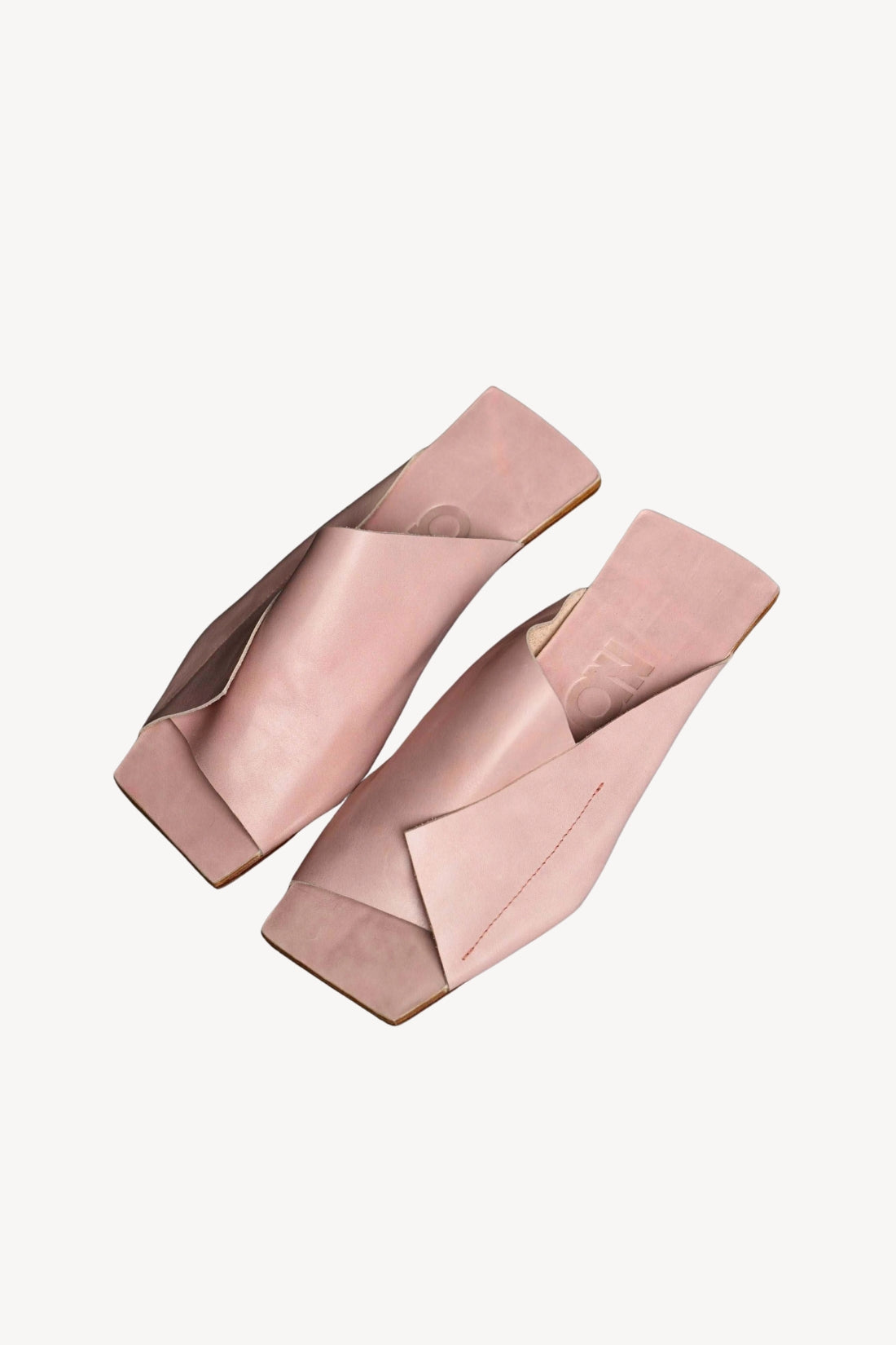 Amos Handcrafted Pink Leather Slides