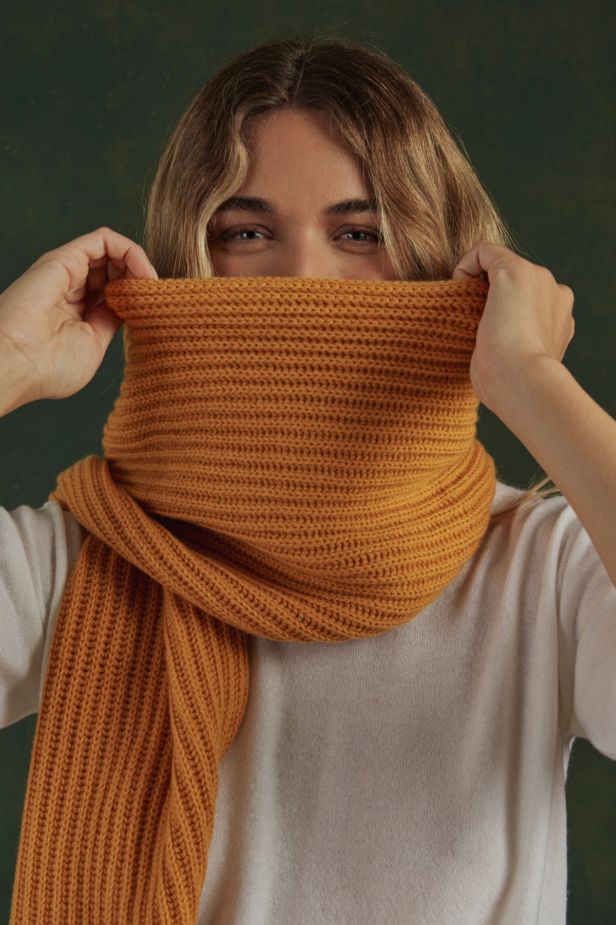 English Rib Cashmere Scarf