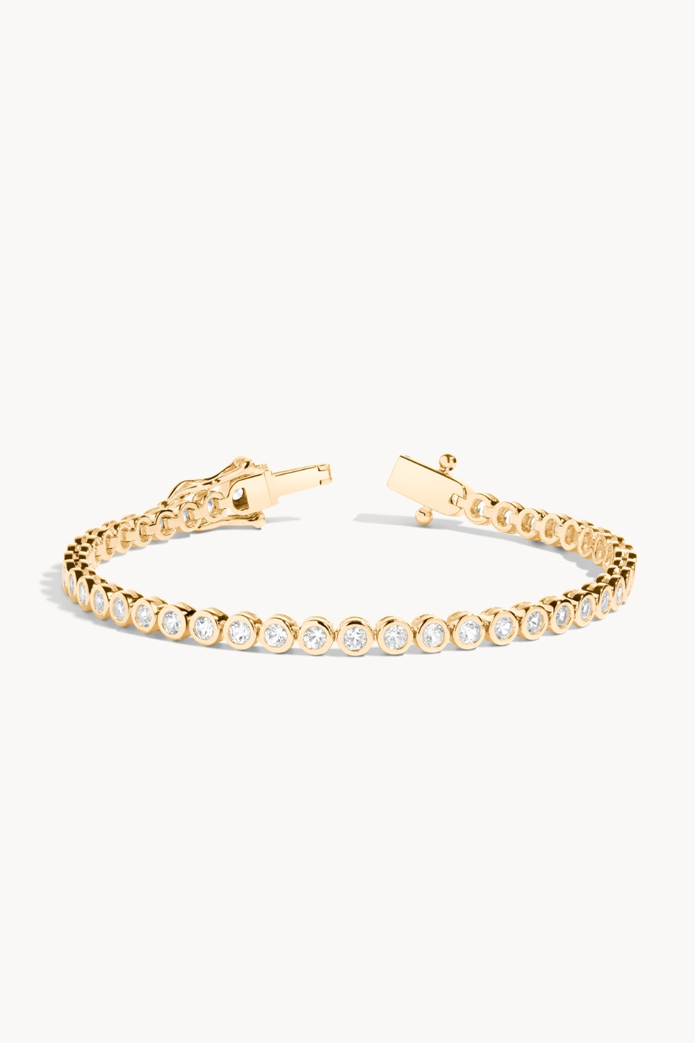 Lab Grown White Sapphire Bezel Tennis Bracelet