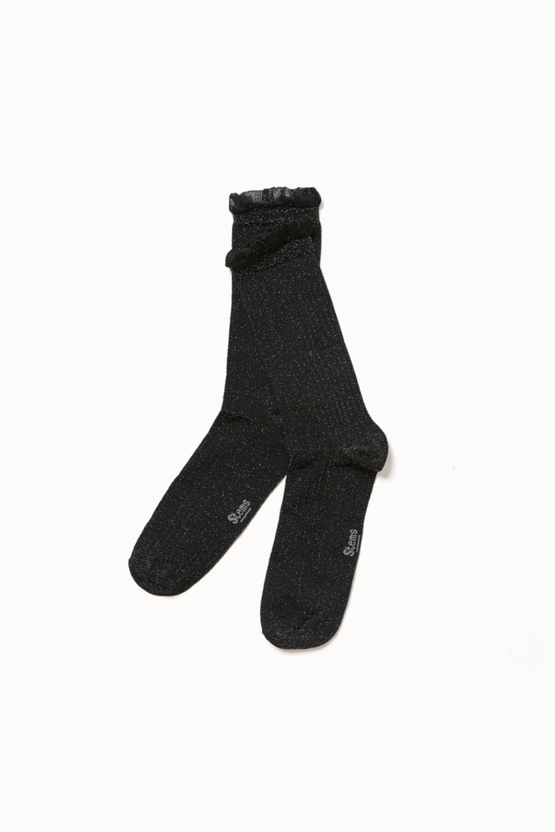 Soft Ruffle Metallic Socks