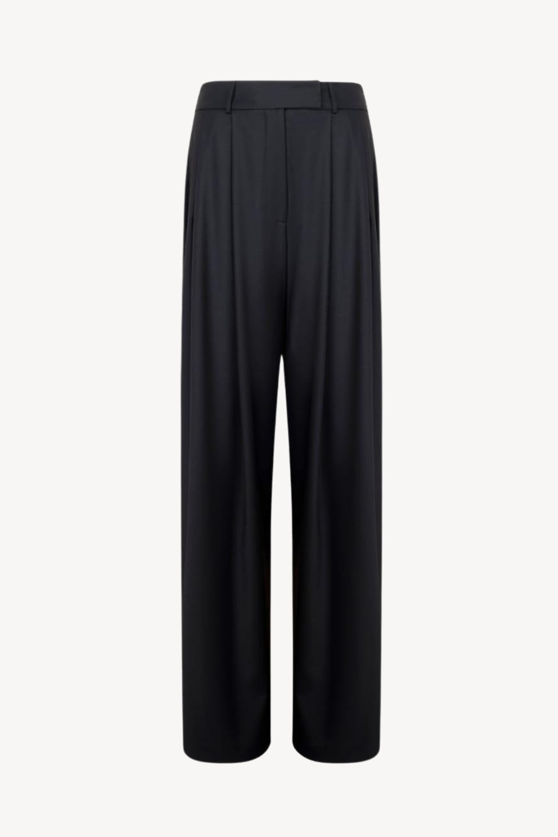 Broadway Liza Wide-Leg Virgin Wool Pants in Deep Black