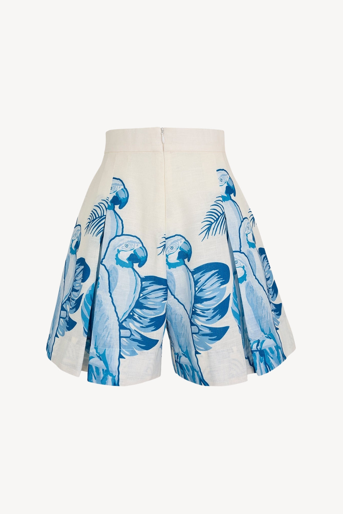 Perla Short in Blue Macaw Print