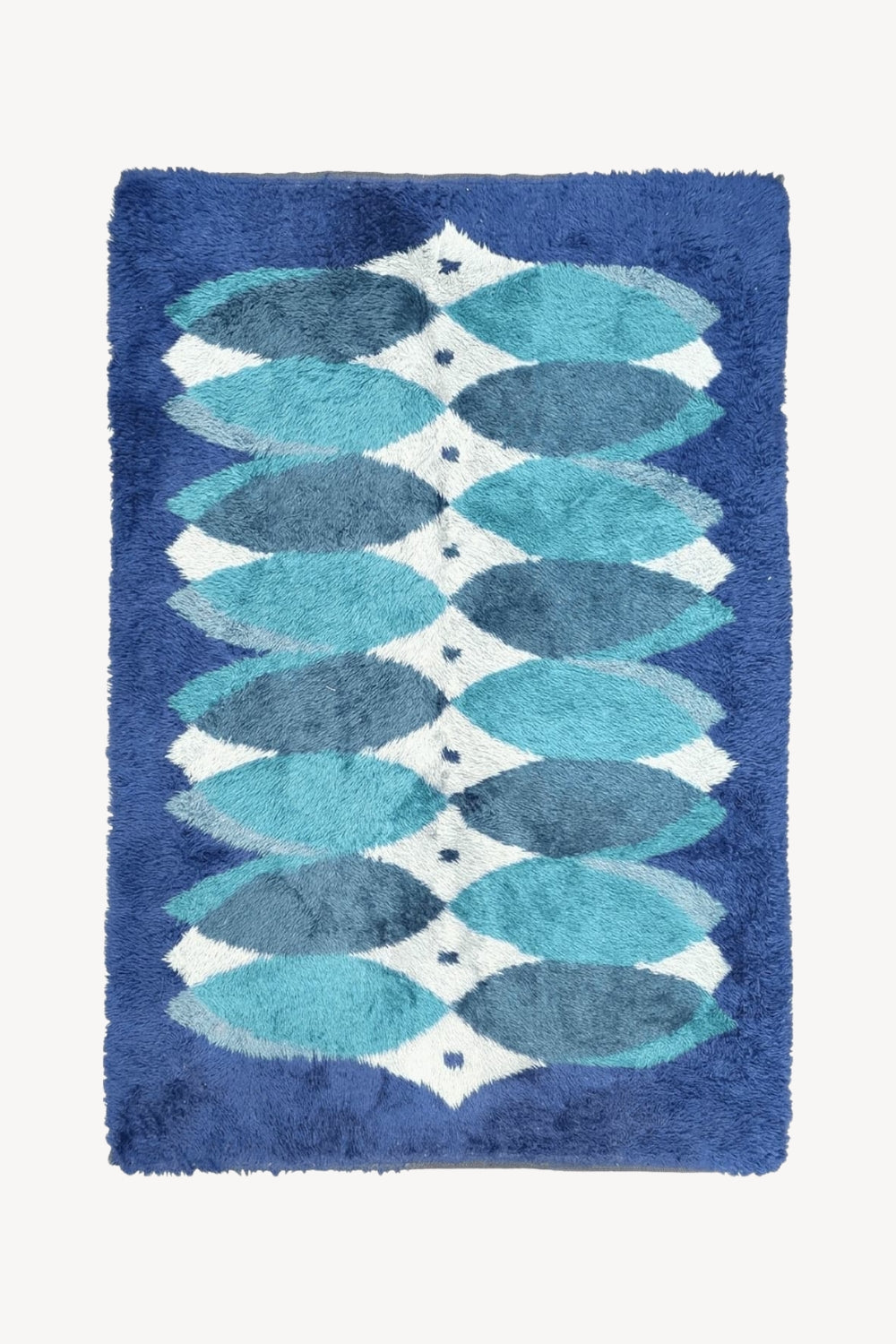 Blue Rya Rug | Vintage 1960s Danish Shag Rug