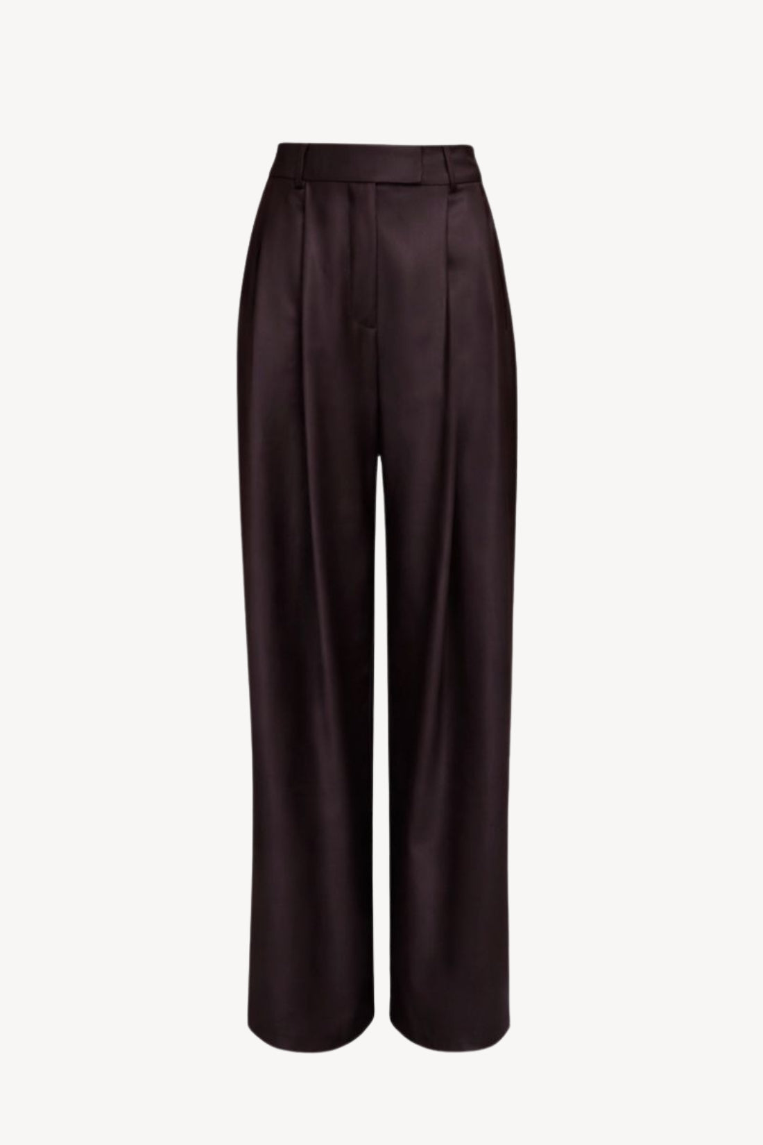 Dark brown wide-leg pants on a white background