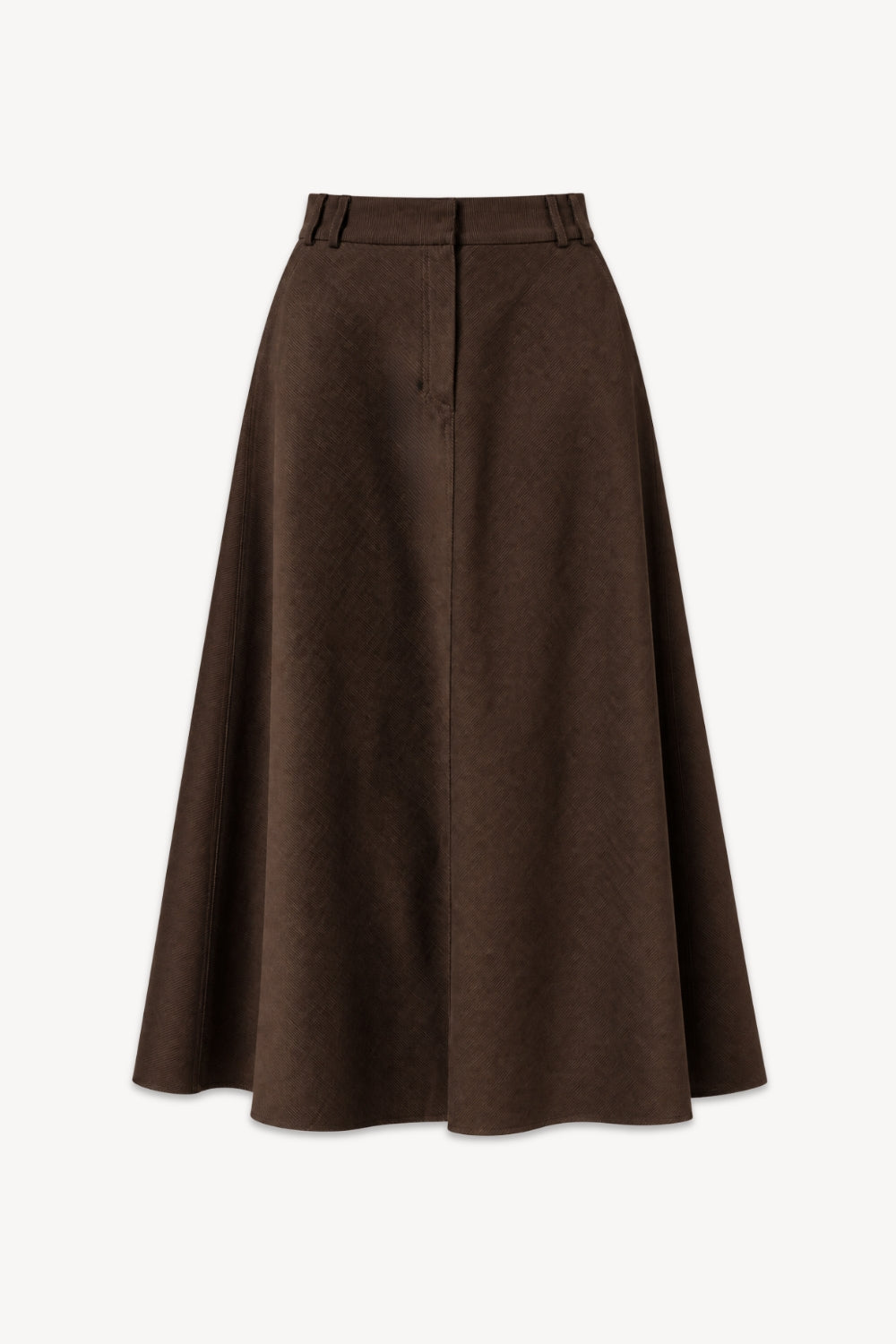 LUCIA FINE CORDUROY CIRCLE SKIRT IN UMBER