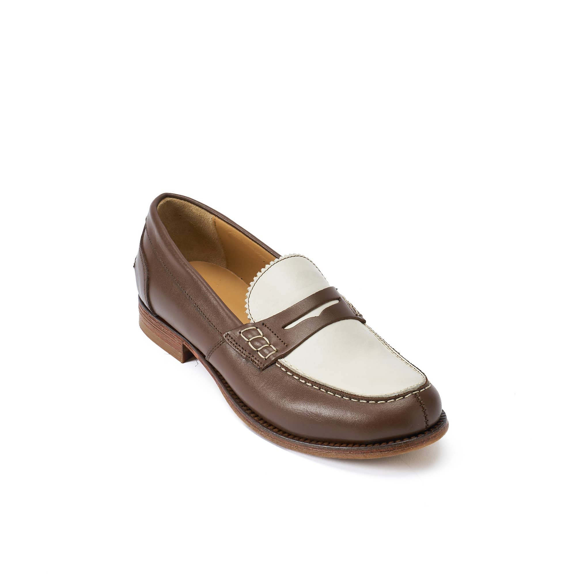 Brown & White Loafers