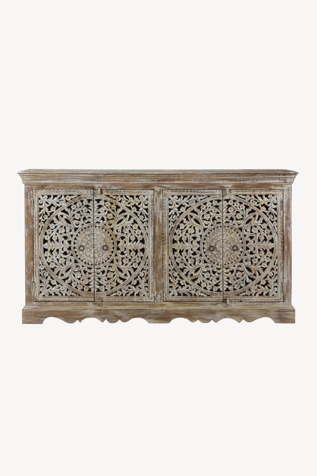 Carved Wooden 4-Door Sideboard
