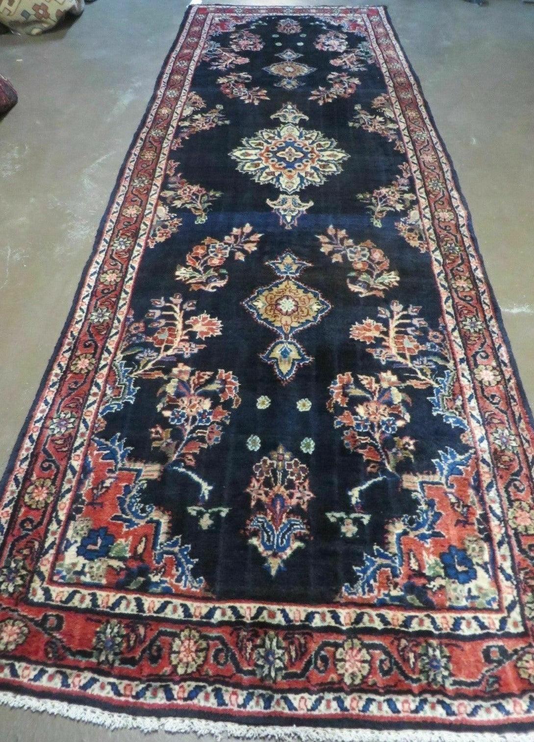 Persian Runner Rug 4x11 | Navy Blue Antique Lilihan Runner