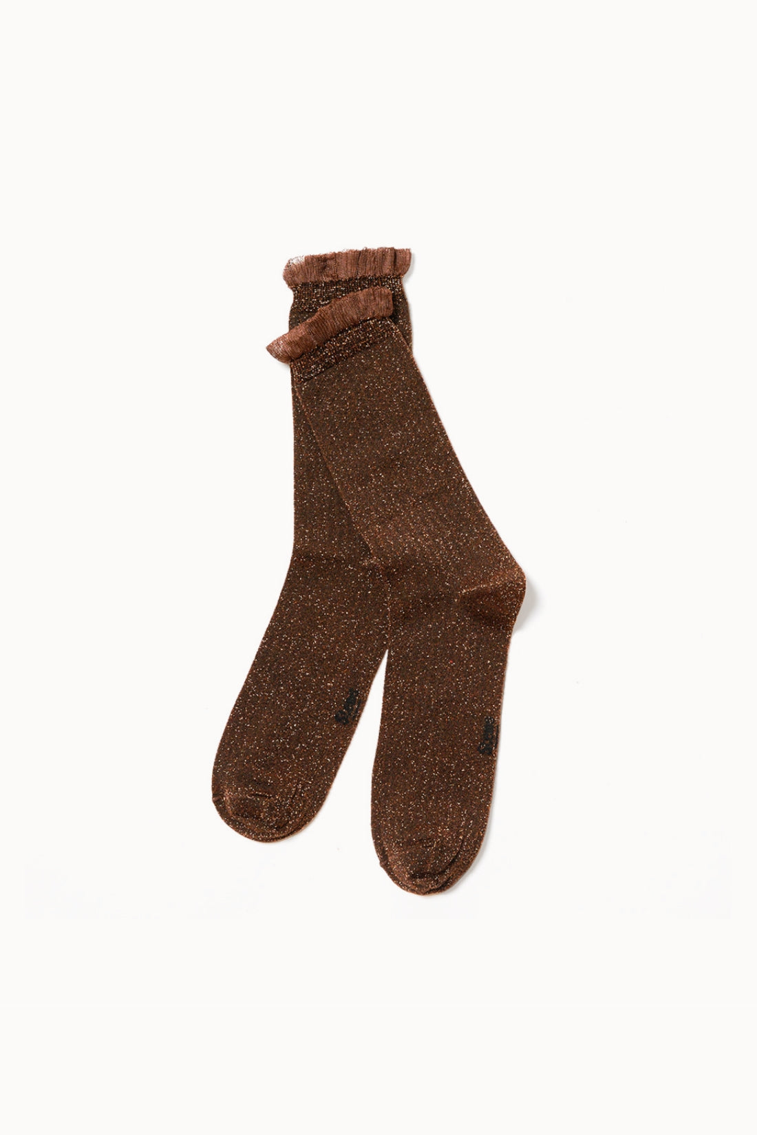 Soft Ruffle Metallic Socks