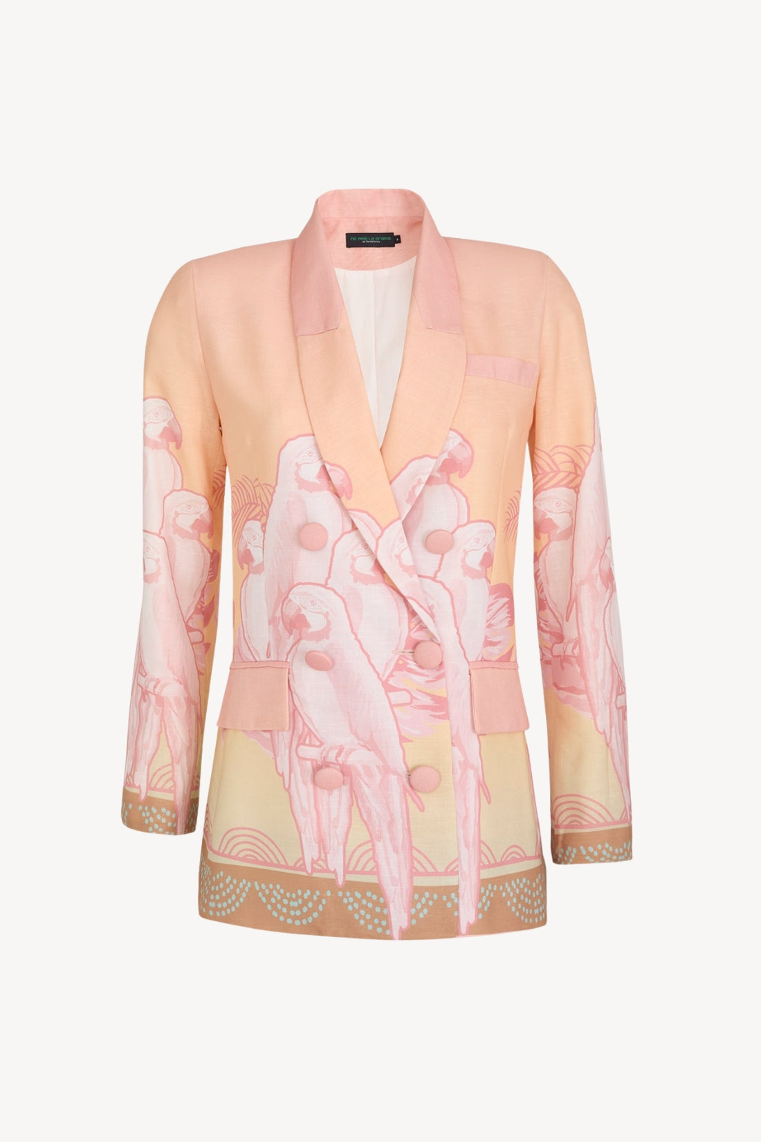 MARCELA TAILORED SUIT JACKET IN CORAL MACAW PRINT