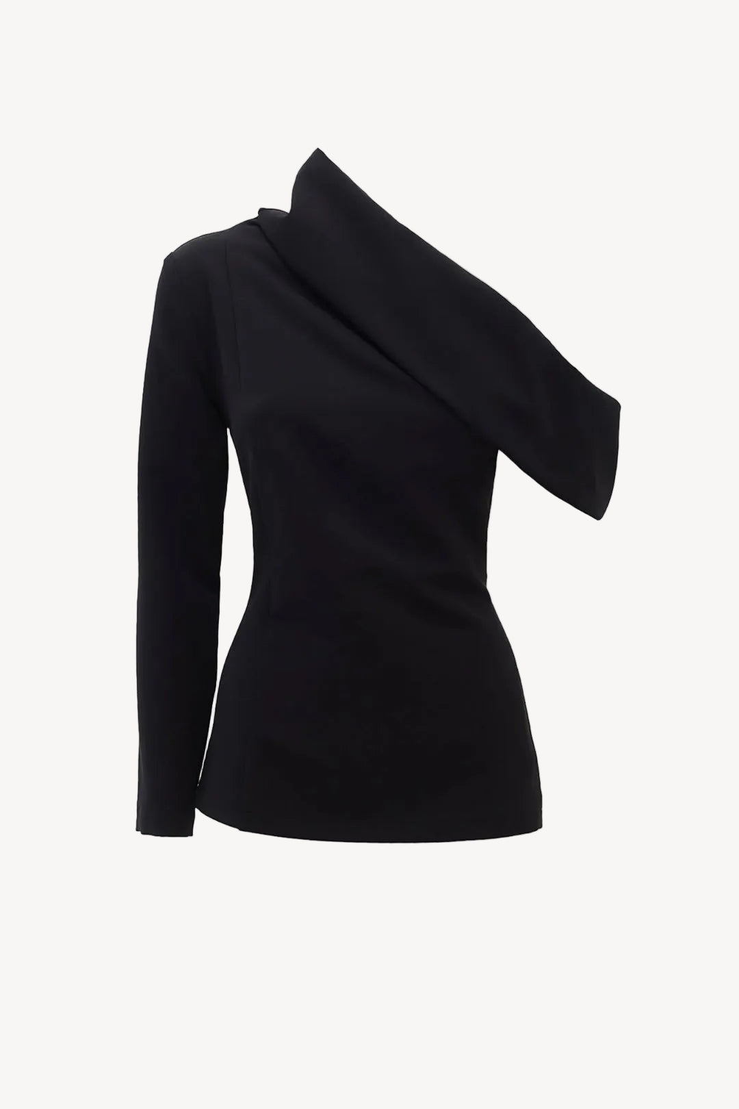 Cowl-Neck One Shoulder Blouse Black - Julia Allert