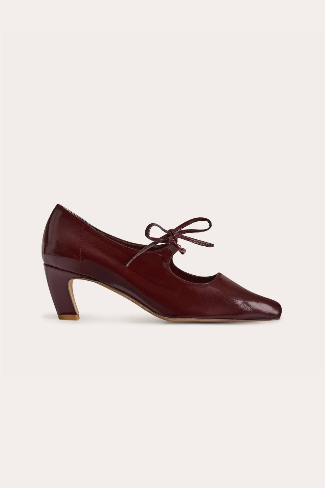 Din Heels in Glossy Bordeaux
