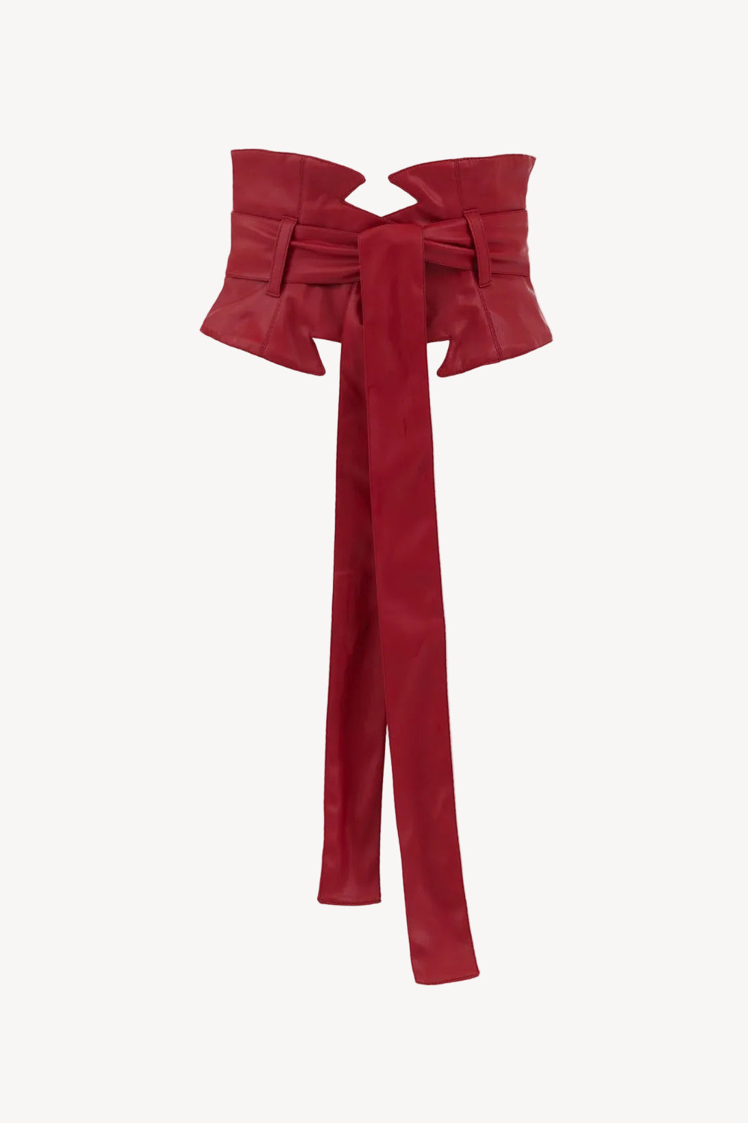 Elegant Wide Faux Leather Belt Red - Julia Allert