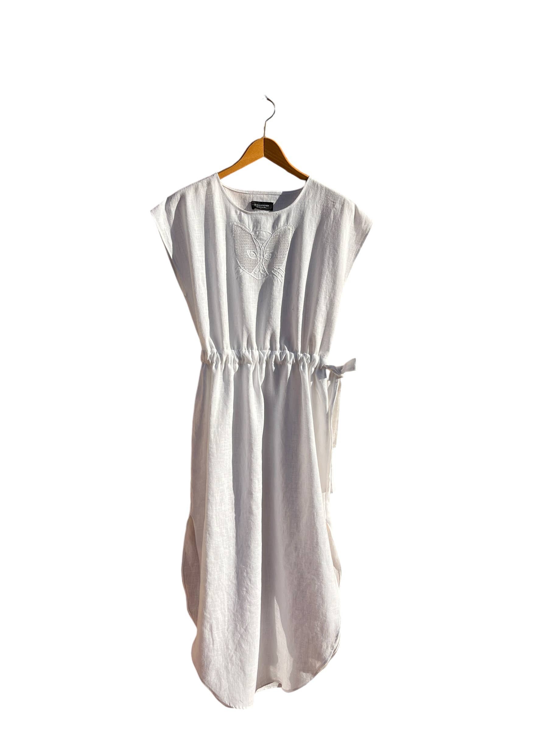 Corisia Hand-Embroidered Organic Linen Dress