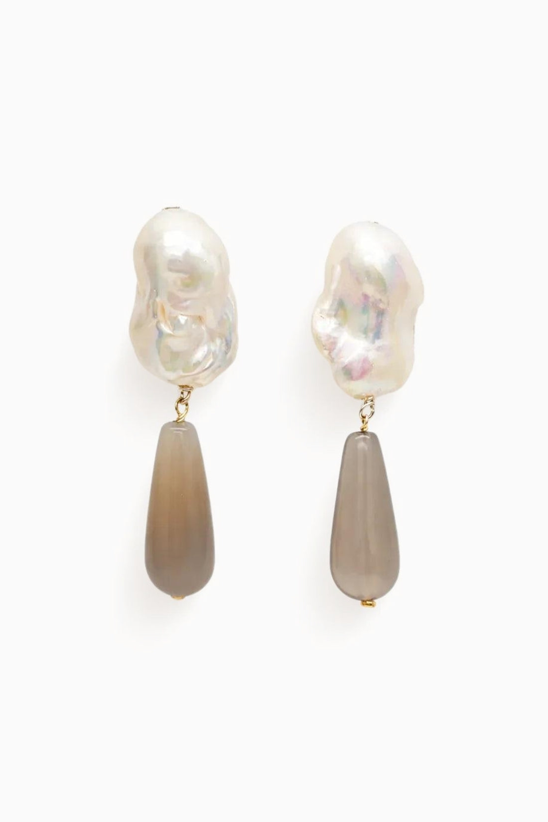 Straw Baroque Cultured Pearl Earrings