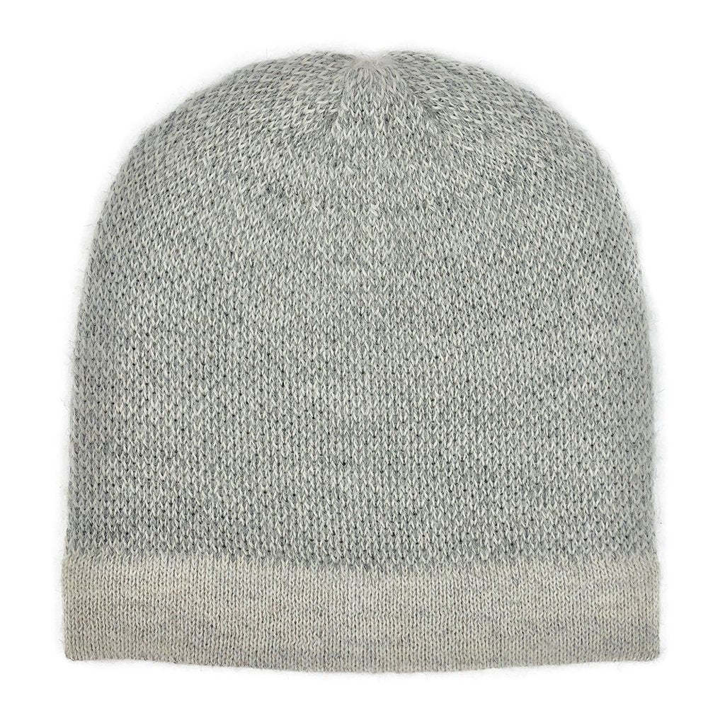 Gray Interwoven Alpaca Beanie