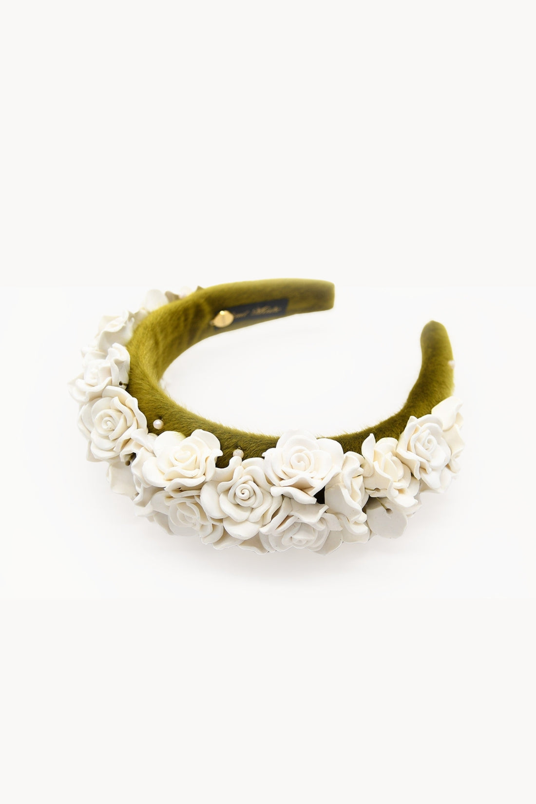 Olive Green Floral Vanilla Headband