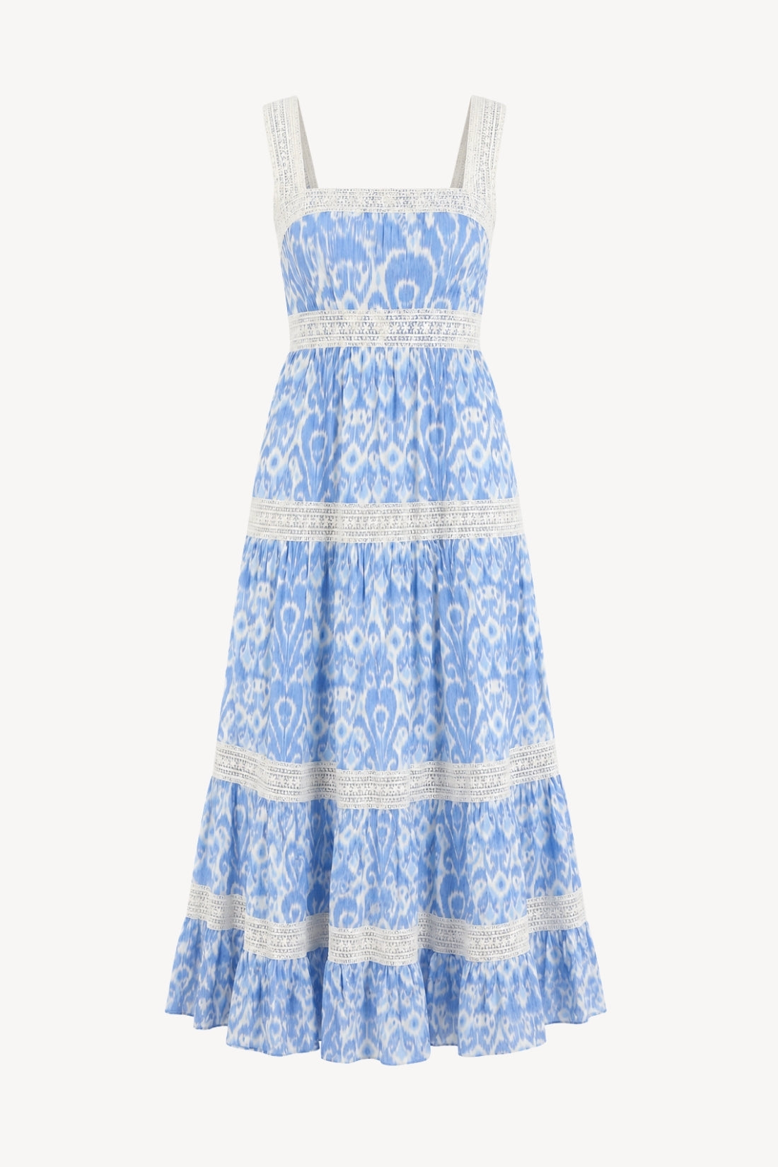 Halo Maxi Dress in Faded Blue Ikat