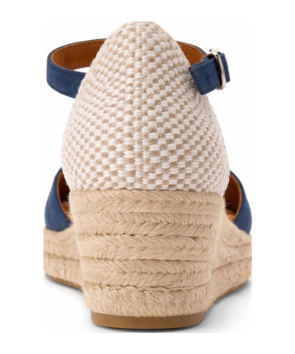 Jimena French Blue Wedge Sandals