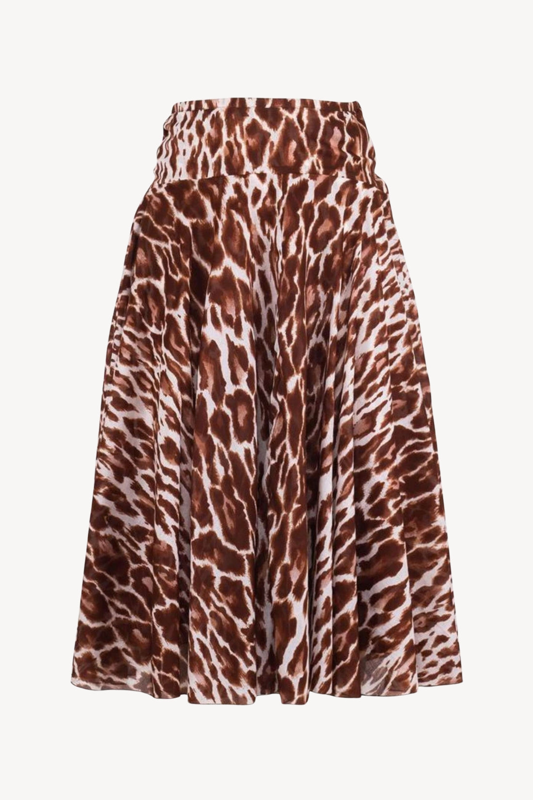 Aster Dior Leopard Midi Skirt w/ Yoke