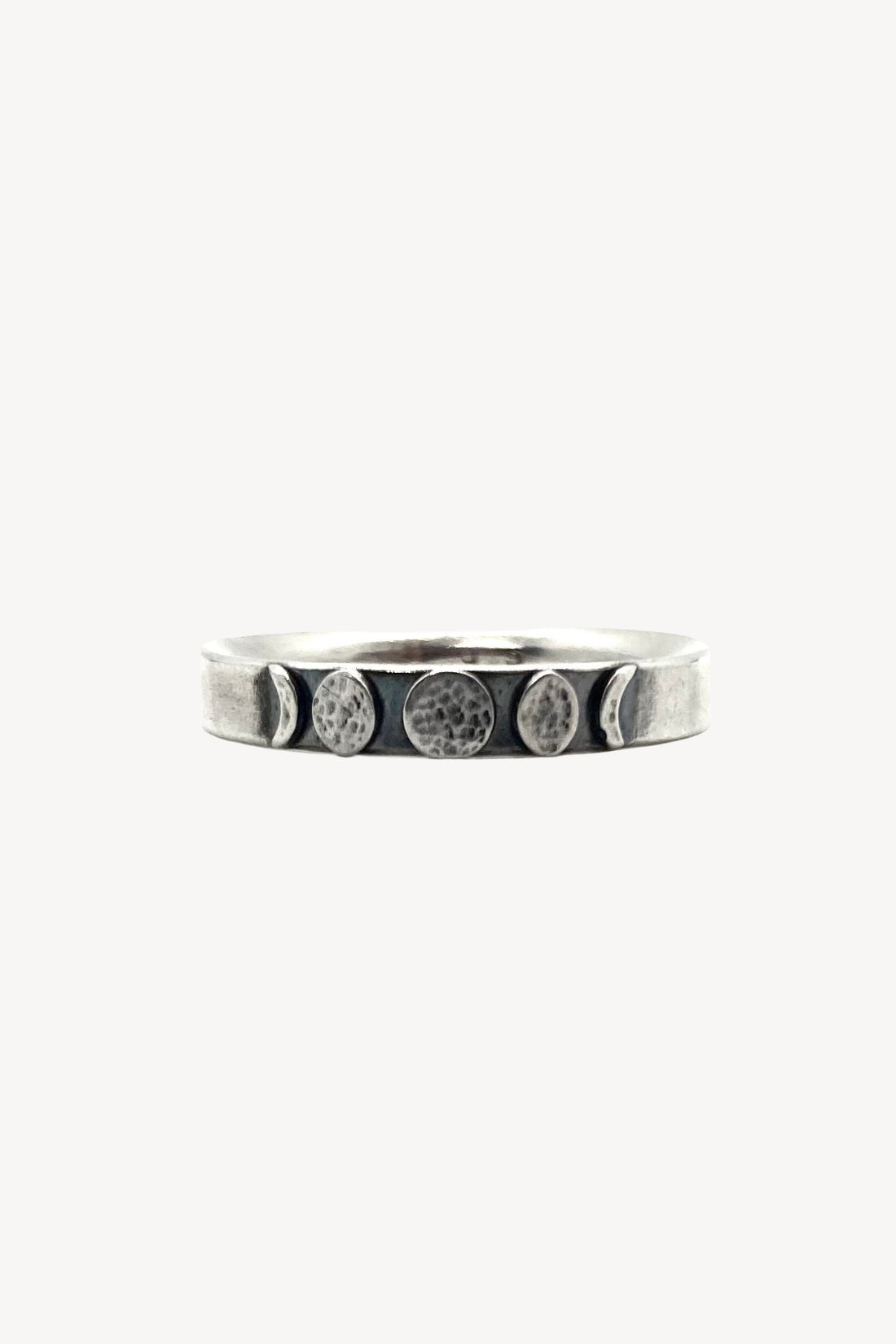 Moon Phase Band Ring in Sterling Silver