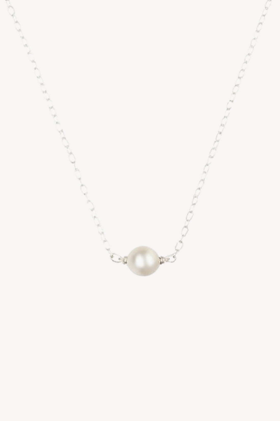 Sterling Silver Pearl Solitaire Necklace