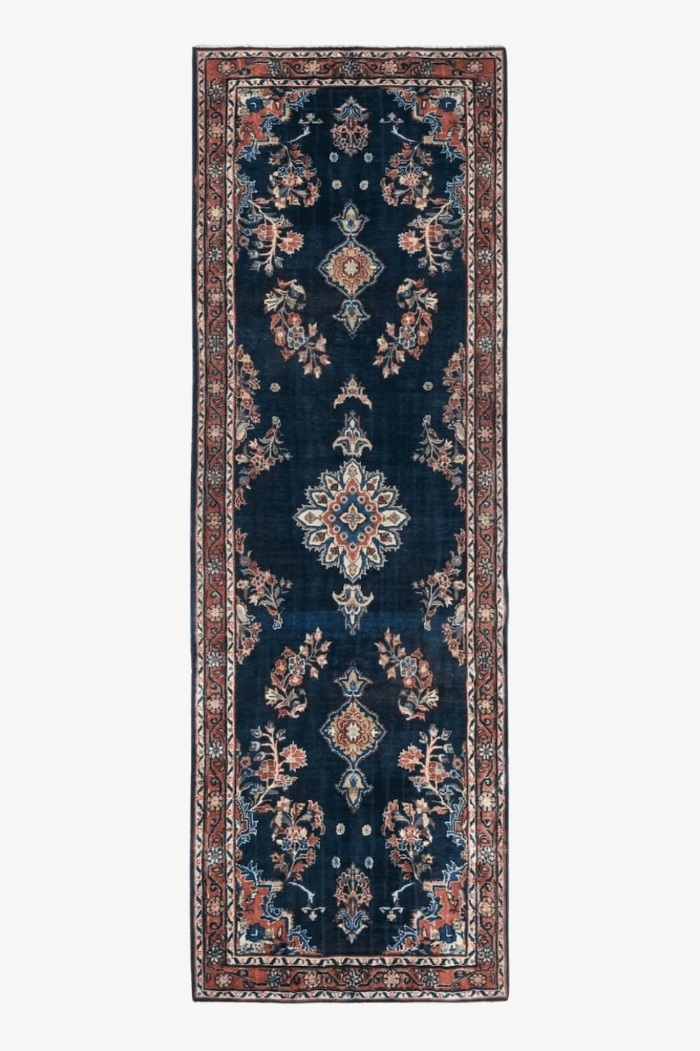 Persian Runner Rug 4x11 | Navy Blue Antique Lilihan Runner