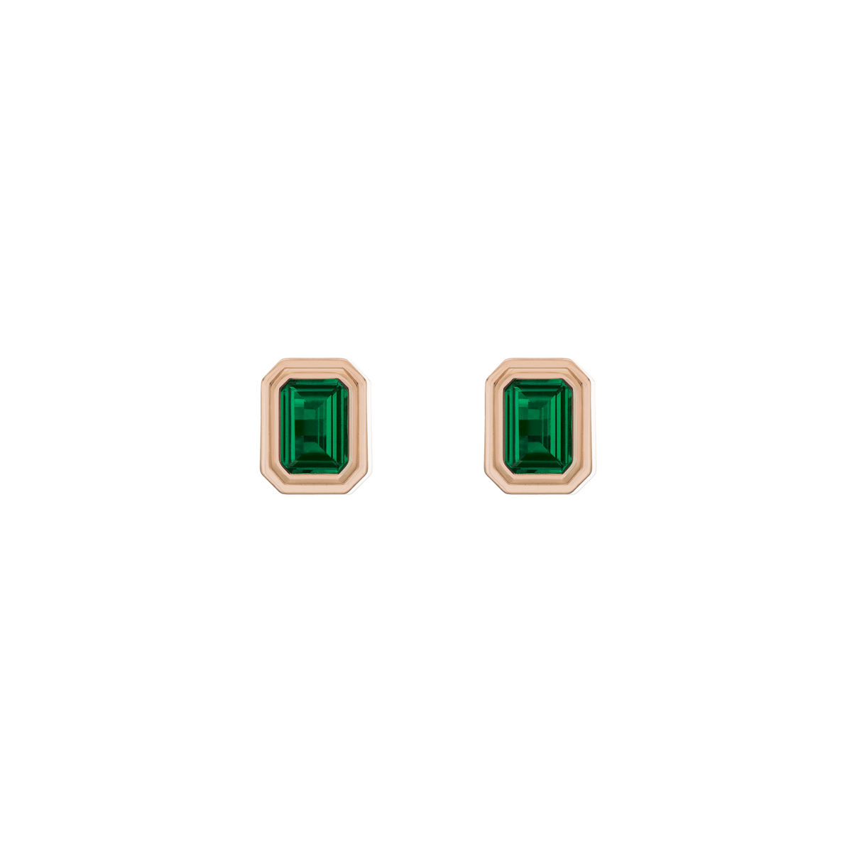 Lab Grown Emerald Heirloom Stud Earrings