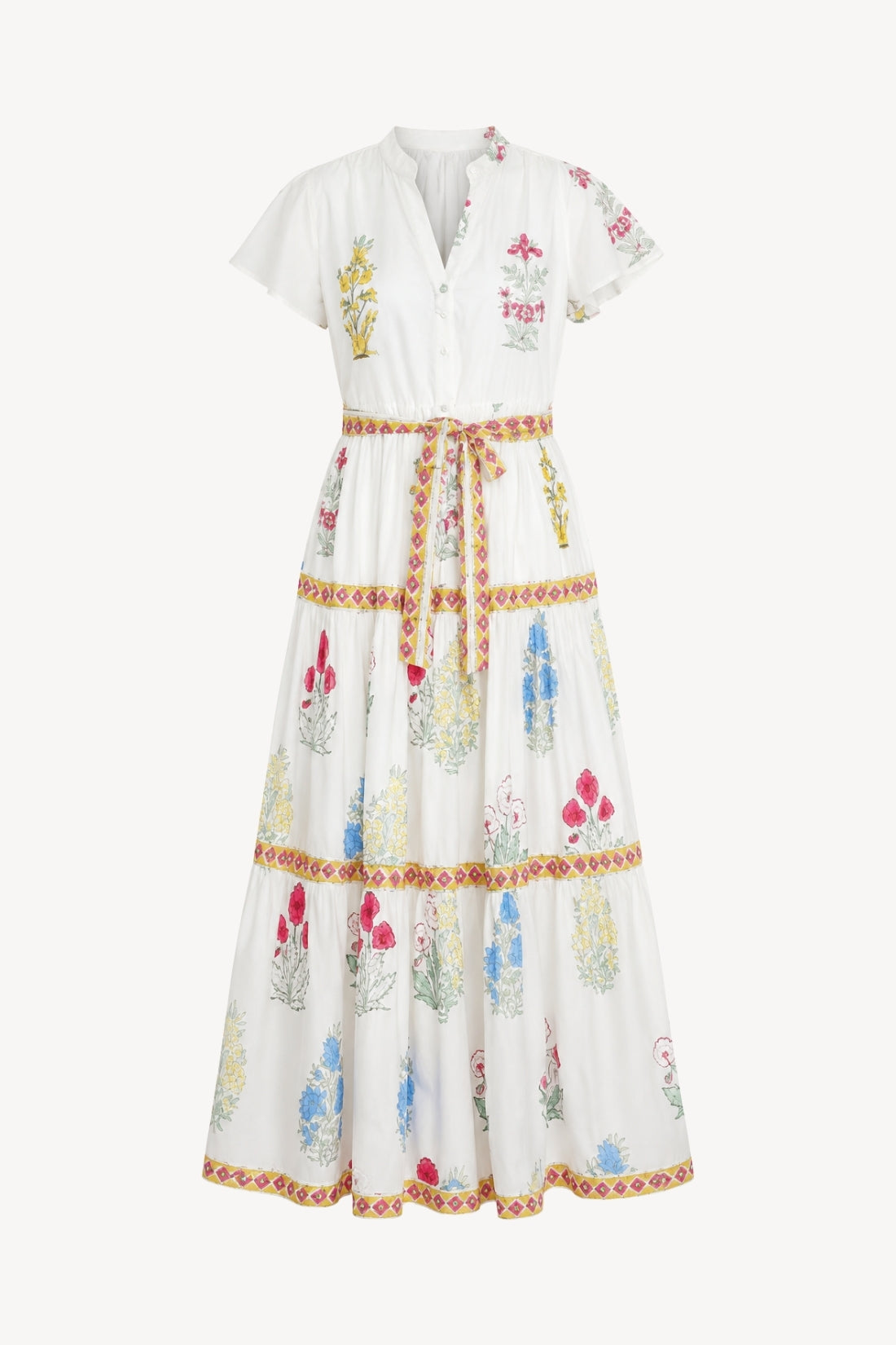 Valerie Tier Dress in Mixed Print Floral