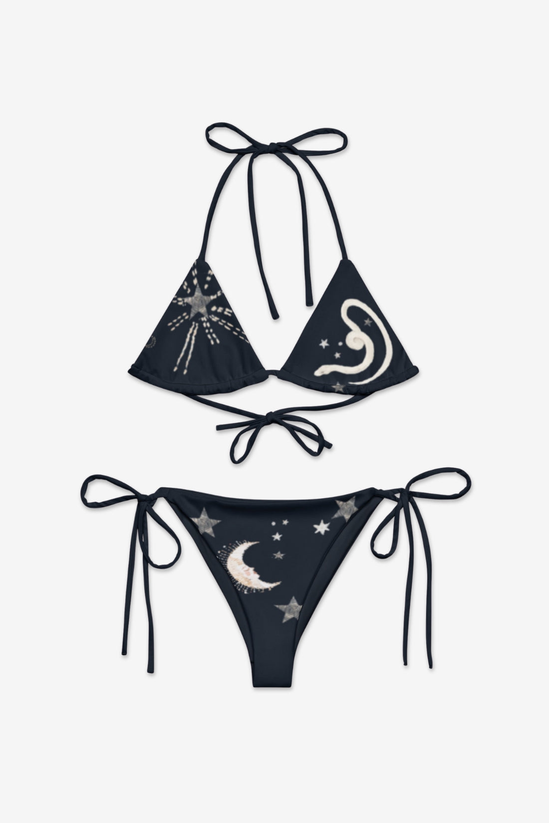 Vega String Bikini in Black Draco