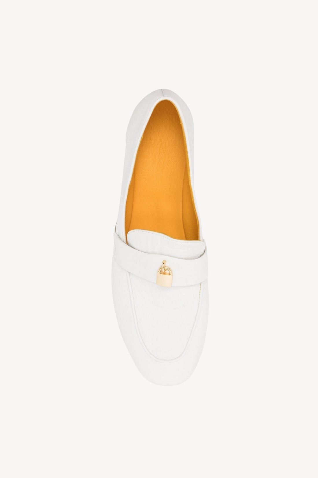 White Leather Lock Loafer