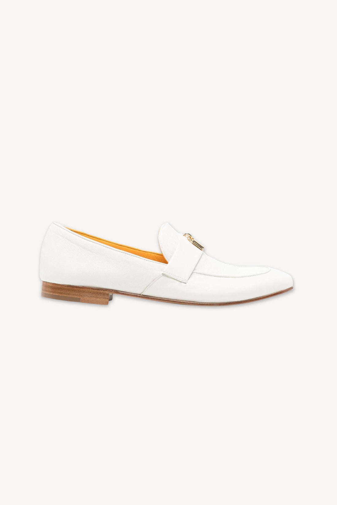 White Leather Lock Loafer