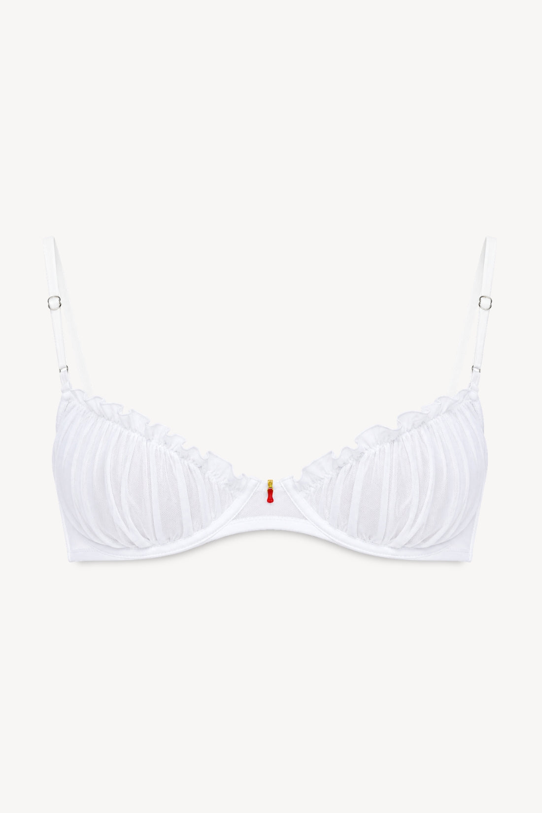 Ghjulia Silk and Mesh Bra | Panna