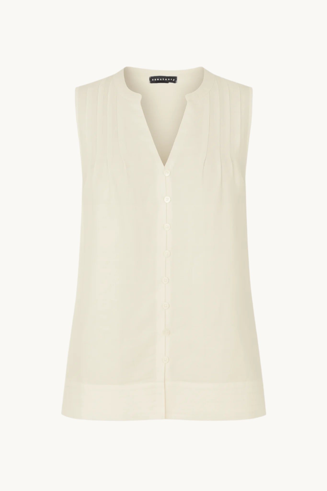 White Linen Tank Top with white background