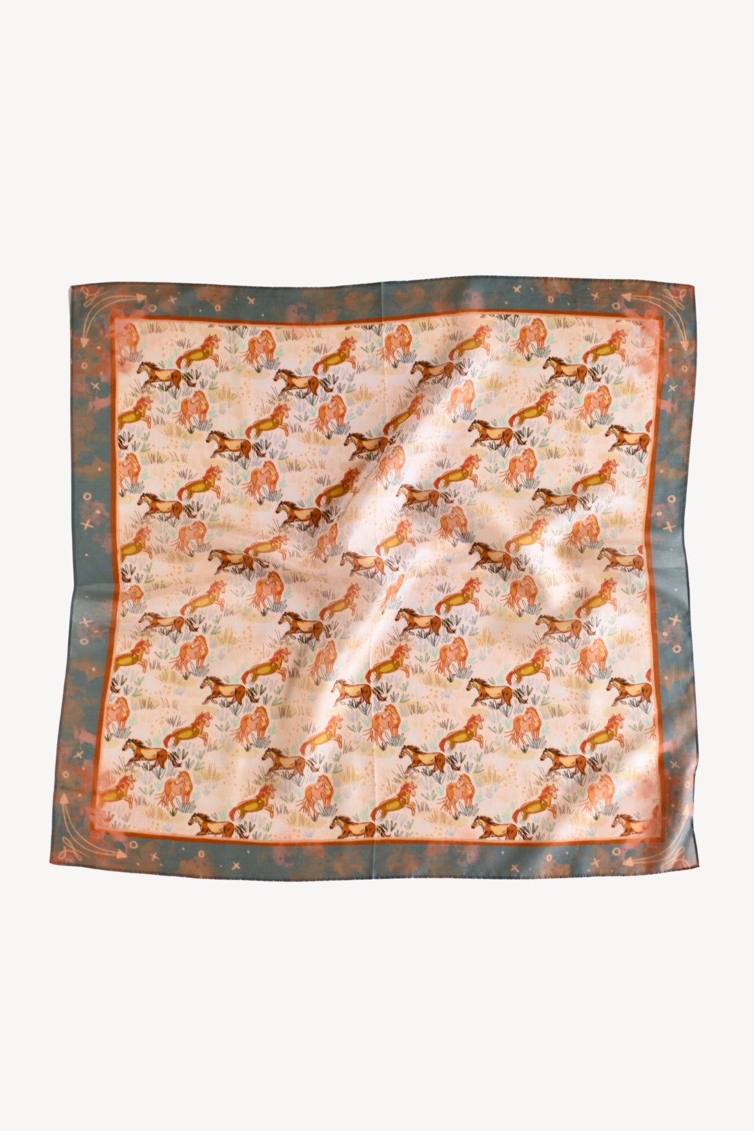 Wild Horses Mustang Meadow Wild Rag Silk/Tencel Scarf